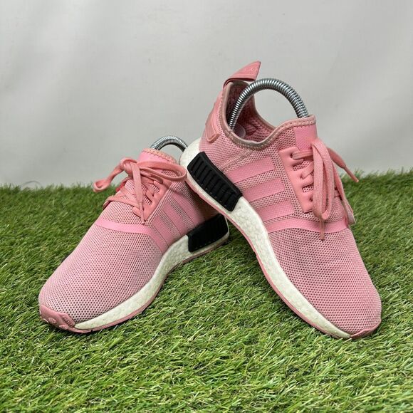 Adidas NMD R1 Girls Size 4Y Pink Black Athletic Running Shoes Sneakers B42086 - Picture 2 of 13